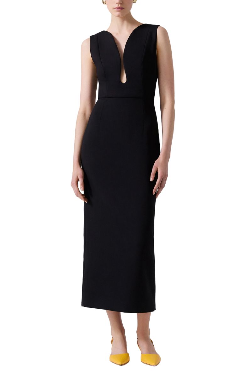 U-Neck Midi Dress-Carolina Herrera-Boyds Philadelphia