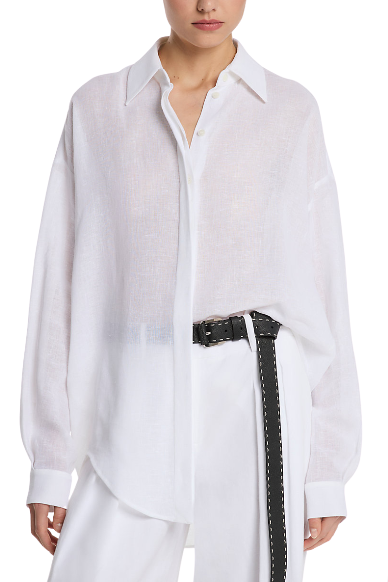 Linen Crepe Gauze Boyfriend Shirt-Michael Kors Collection-Boyds Philadelphia