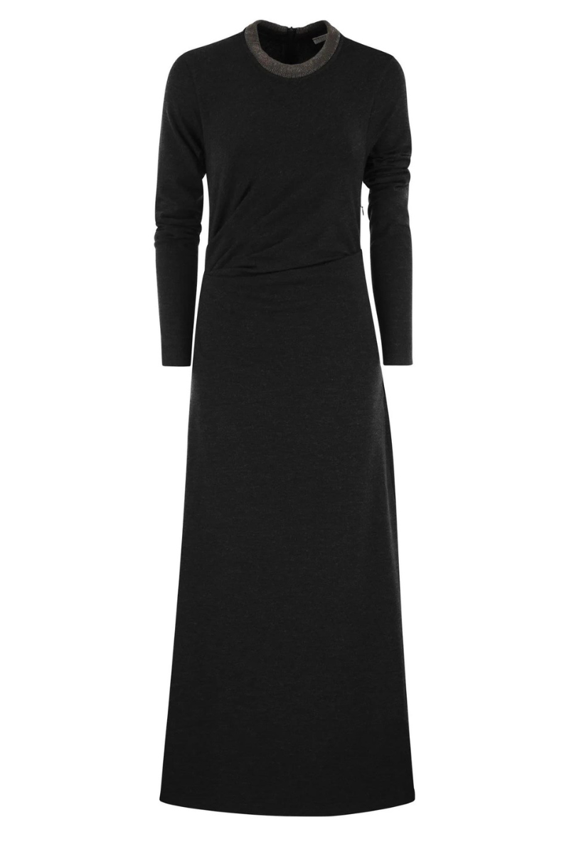 Jersey Draped Dress-Brunello Cucinelli-Boyds Philadelphia