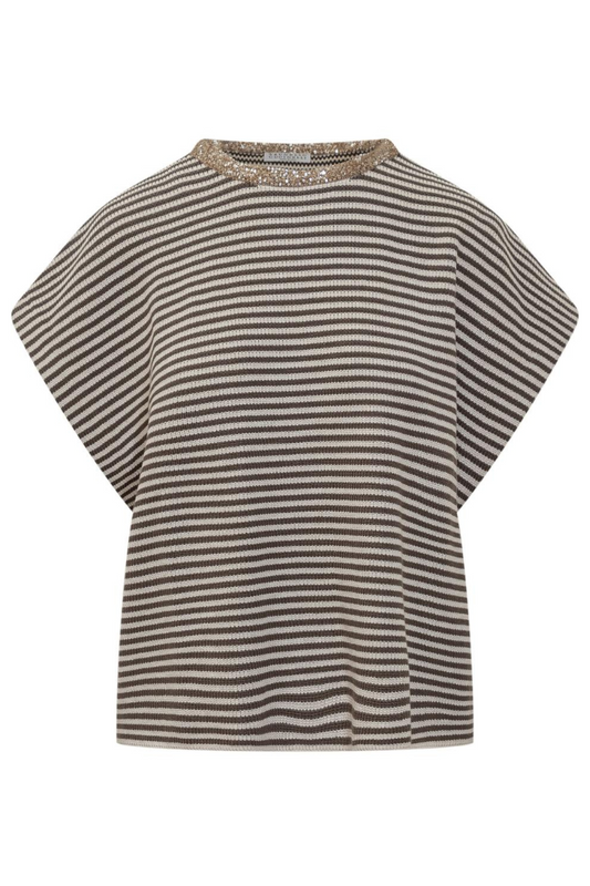 Dazzling Collar Striped Top-Brunello Cucinelli-Boyds Philadelphia