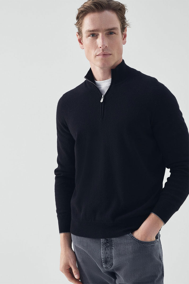 Cashmere Half-Zip Turtleneck Sweater by Brunello Cucinelli