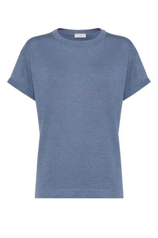 Lightweight Sparkling Knit T-Shirt-Brunello Cucinelli-Boyds Philadelphia