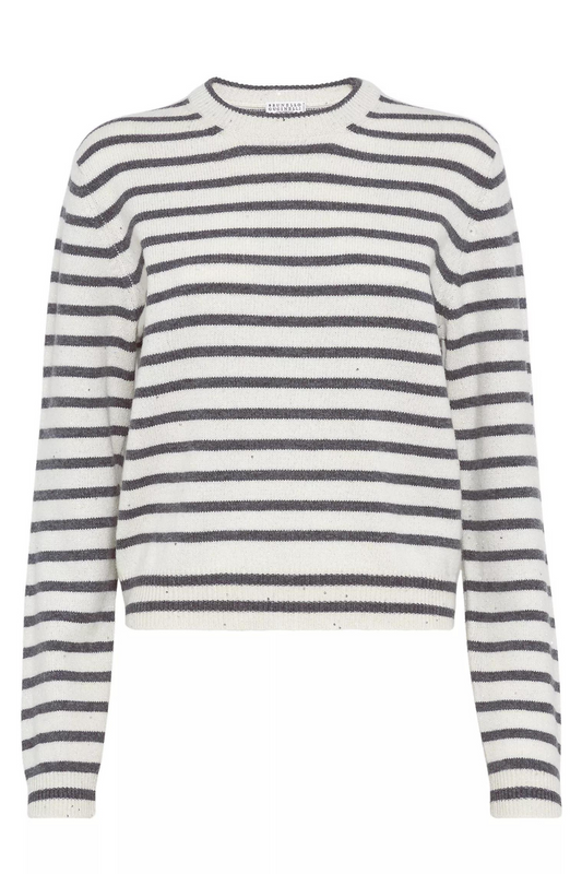 Sparkling & Dazzling Striped Sweater-Brunello Cucinelli-Boyds Philadelphia