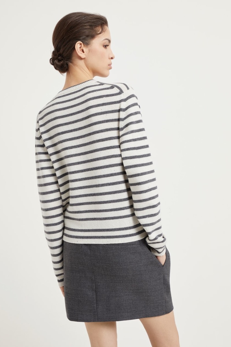 Sparkling & Dazzling Striped Sweater-Brunello Cucinelli-Boyds Philadelphia