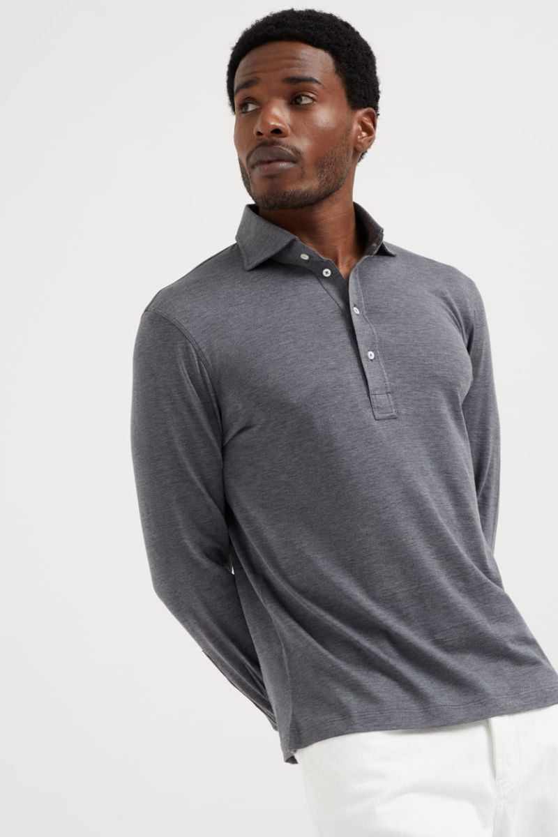 Jersey Polo Shirt-Brunello Cucinelli-Boyds Philadelphia