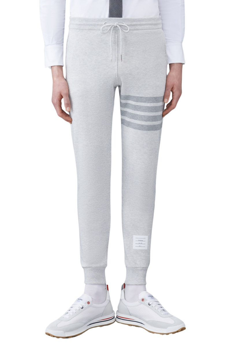 Thom Browne Classic Loopback Stripe Sweatpants - Grey