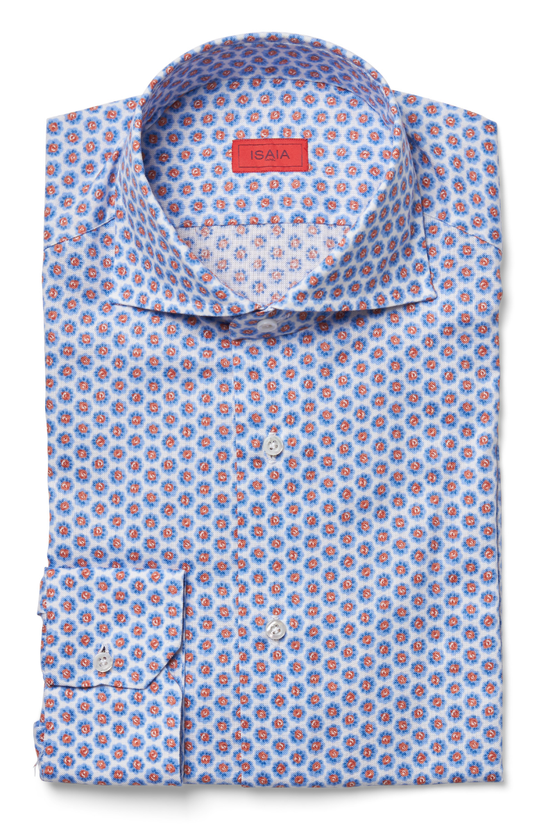 Printed Linen Sport Shirt-ISAIA-Boyds Philadelphia