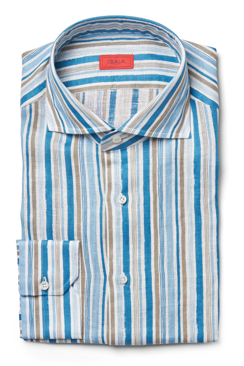 Striped Linen Sport Shirt-ISAIA-Boyds Philadelphia