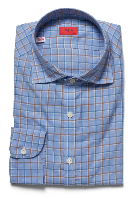 Blue Check Shirt-ISAIA-Boyds Philadelphia