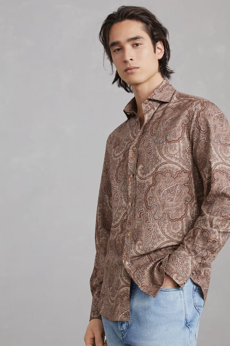 Paisley Sport Shirt-Brunello Cucinelli-Boyds Philadelphia