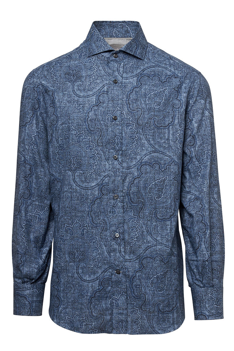 Paisley Sport Shirt-Brunello Cucinelli-Boyds Philadelphia