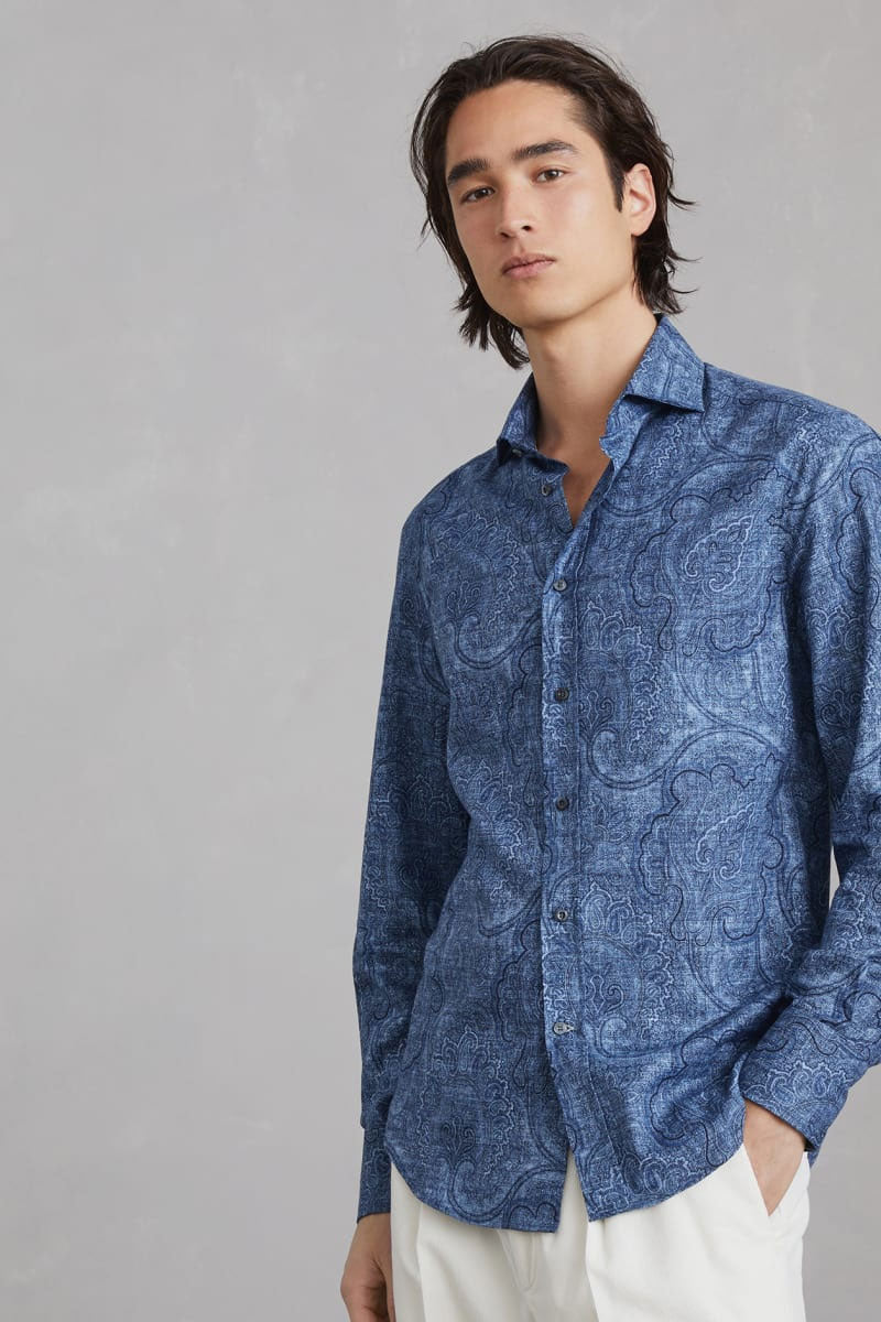 Paisley Sport Shirt-Brunello Cucinelli-Boyds Philadelphia