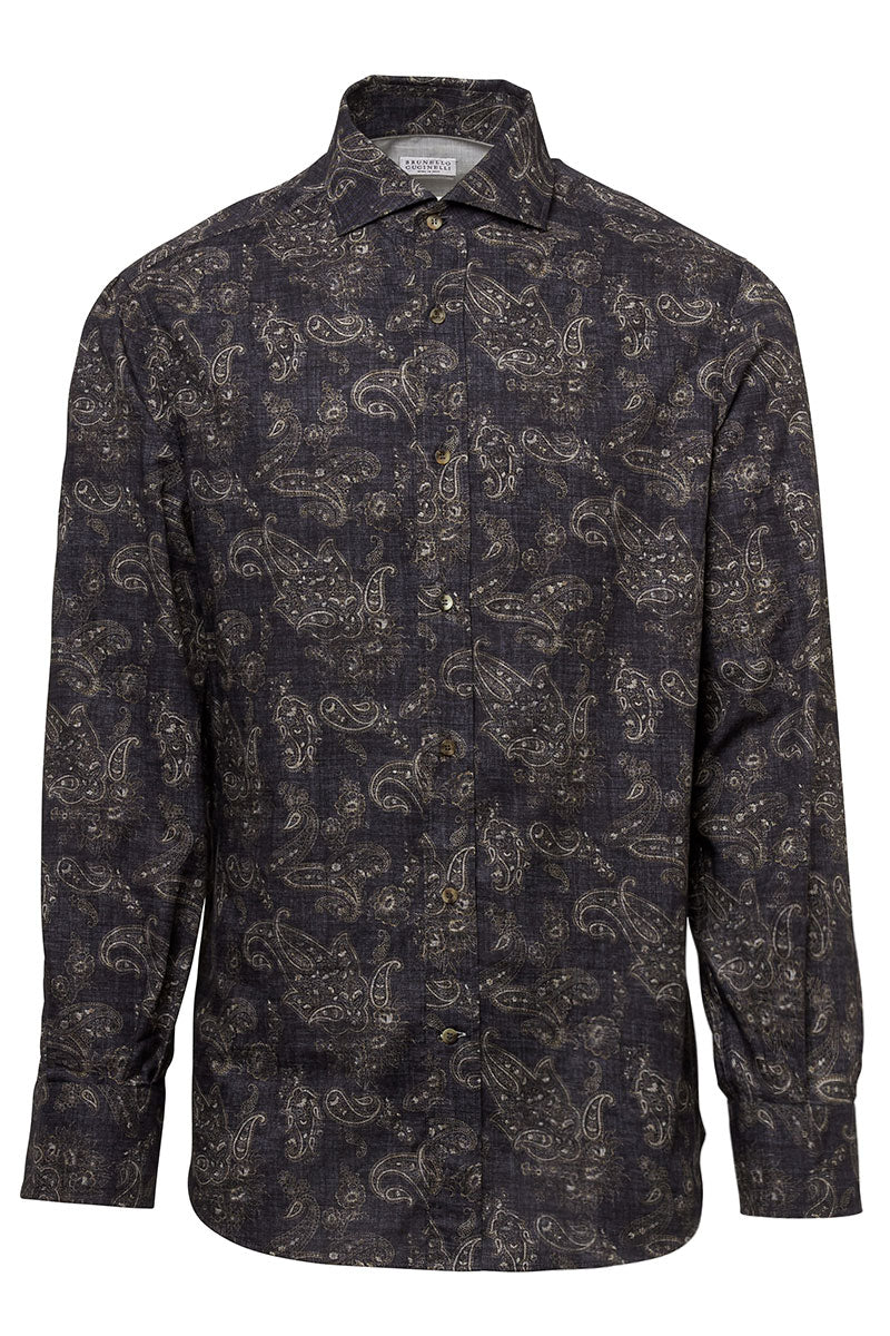 Paisley Sport Shirt-Brunello Cucinelli-Boyds Philadelphia