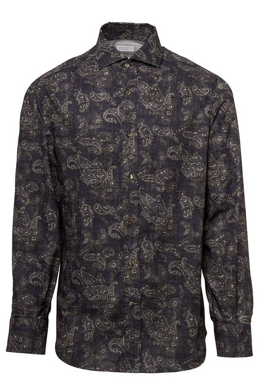 Paisley Sport Shirt-Brunello Cucinelli-Boyds Philadelphia