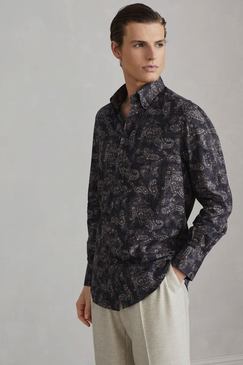 Paisley Sport Shirt-Brunello Cucinelli-Boyds Philadelphia