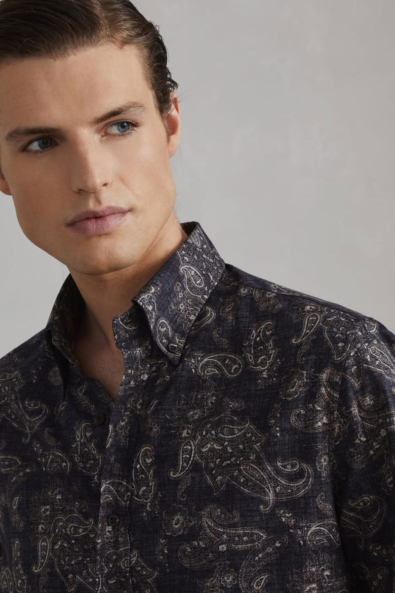 Paisley Sport Shirt-Brunello Cucinelli-Boyds Philadelphia