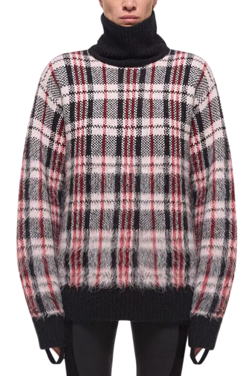 Brushed Plaid Turtleneck Sweater-Helmut Lang-Boyds Philadelphia