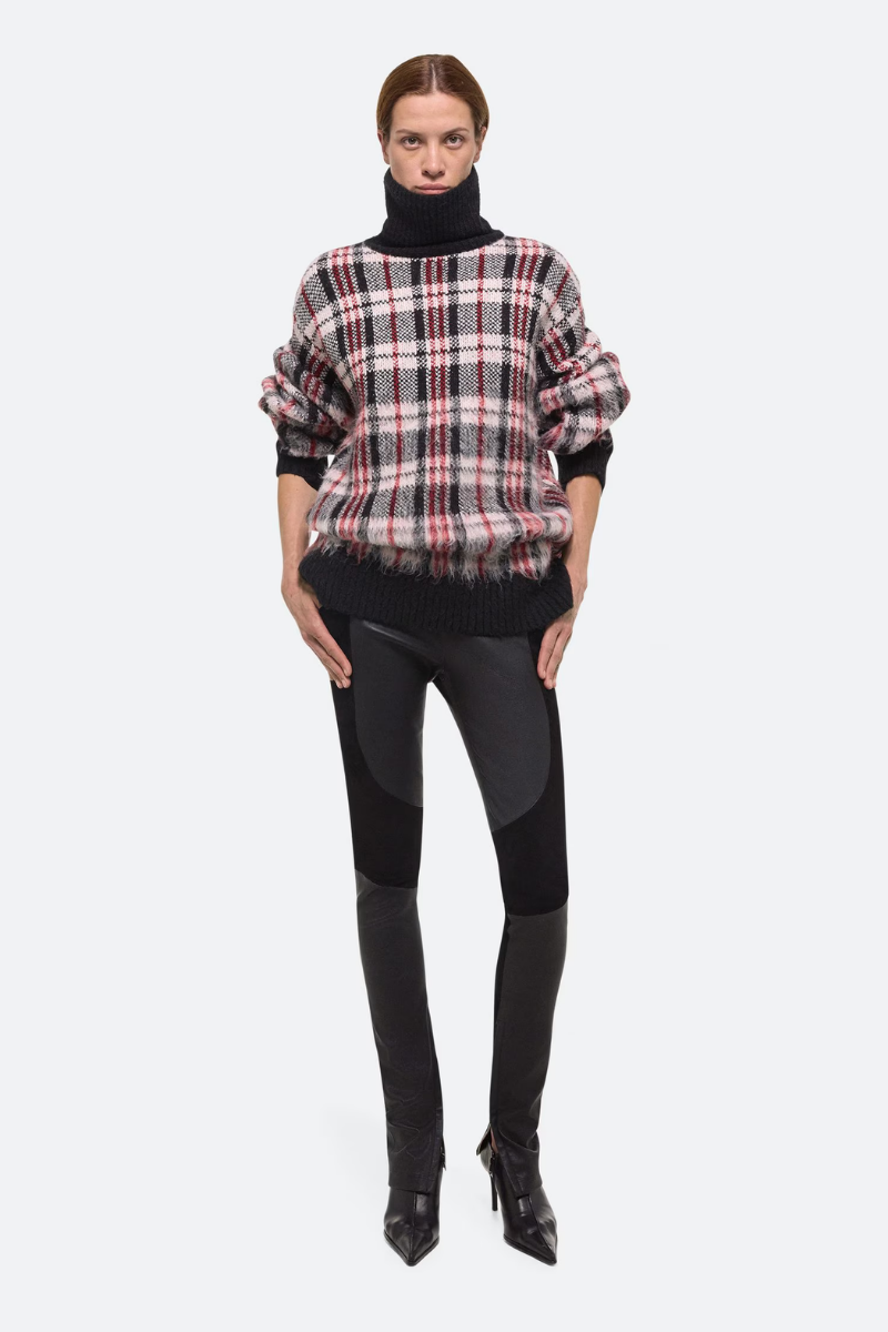 Brushed Plaid Turtleneck Sweater-Helmut Lang-Boyds Philadelphia