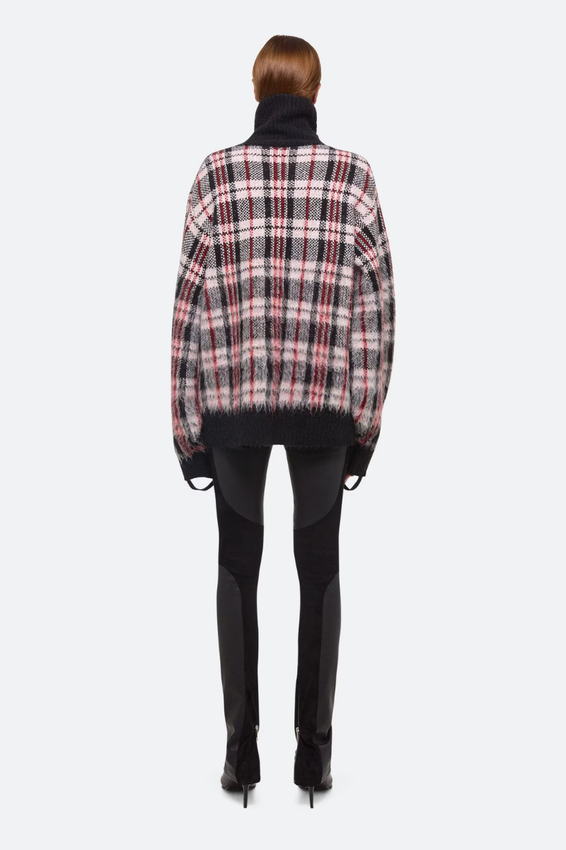 Brushed Plaid Turtleneck Sweater-Helmut Lang-Boyds Philadelphia