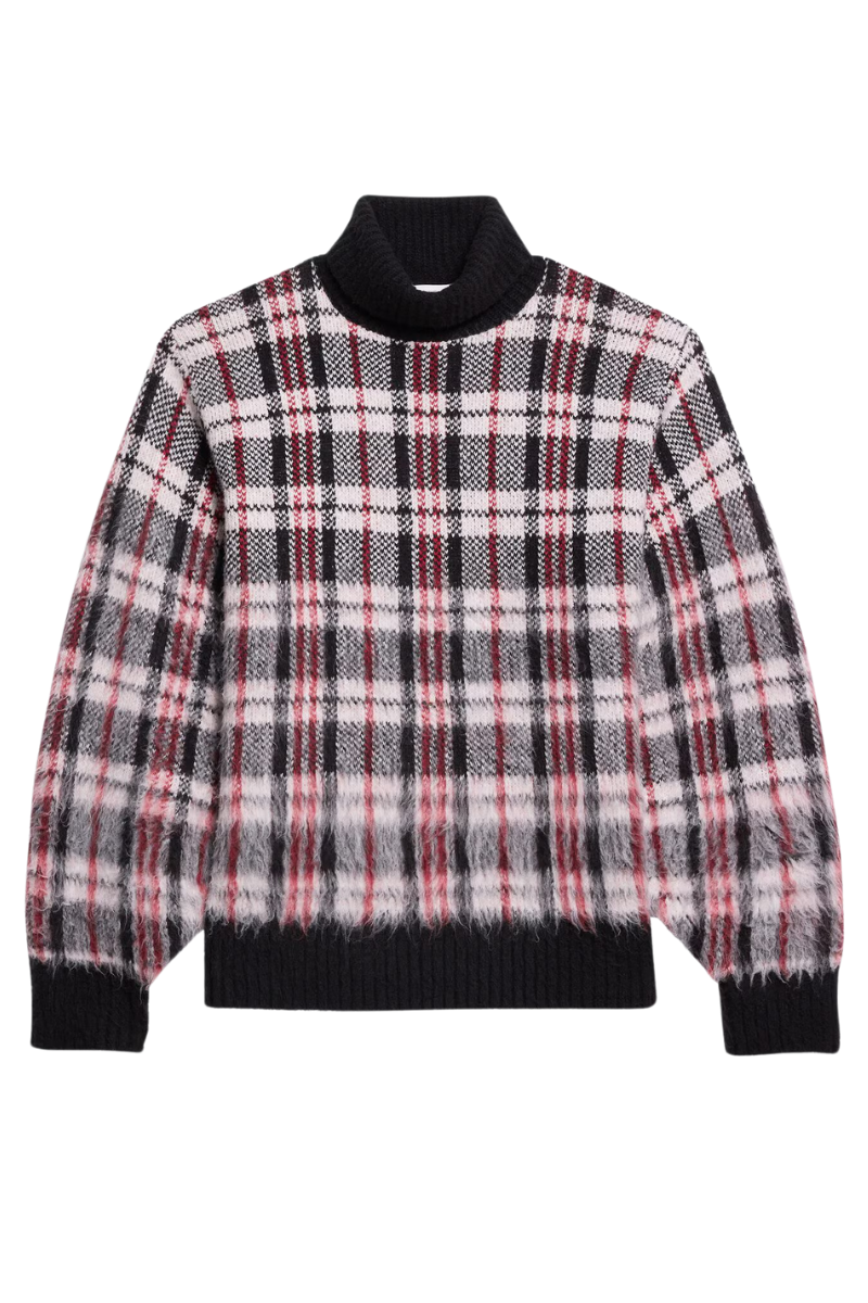 Brushed Plaid Turtleneck Sweater-Helmut Lang-Boyds Philadelphia