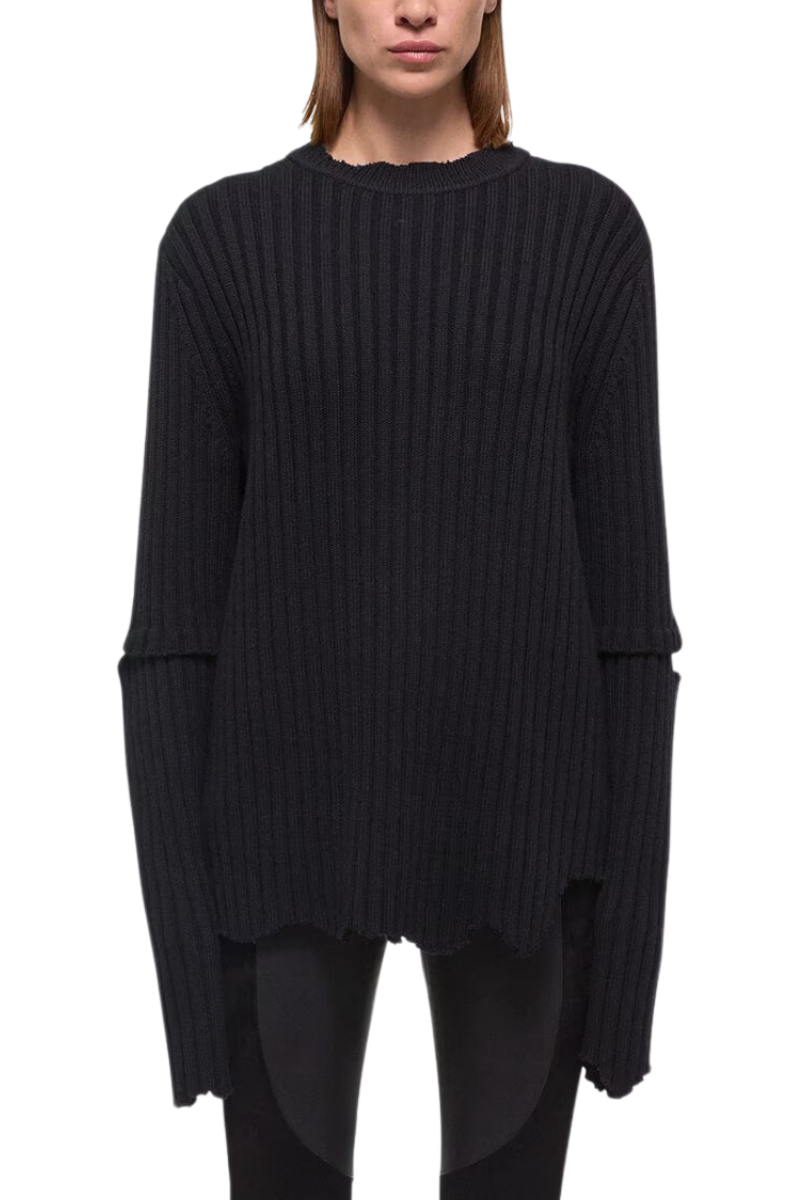 Distressed Ribbed Sweater-Helmut Lang-Boyds Philadelphia