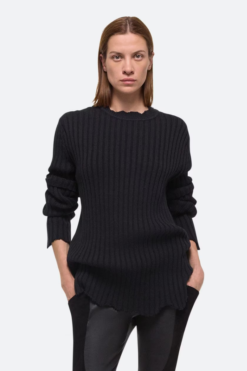 Distressed Ribbed Sweater-Helmut Lang-Boyds Philadelphia