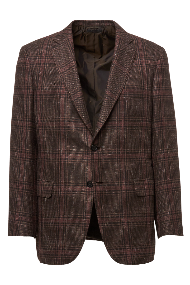 Brown Plaid Sport Jacket-Brioni-Boyds Philadelphia