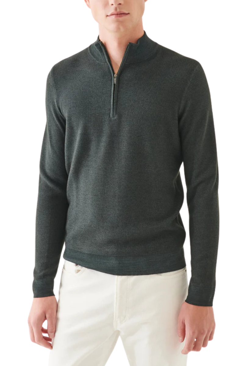 Merino Textured Quarter Zip-Patrick Assaraf-Boyds Philadelphia