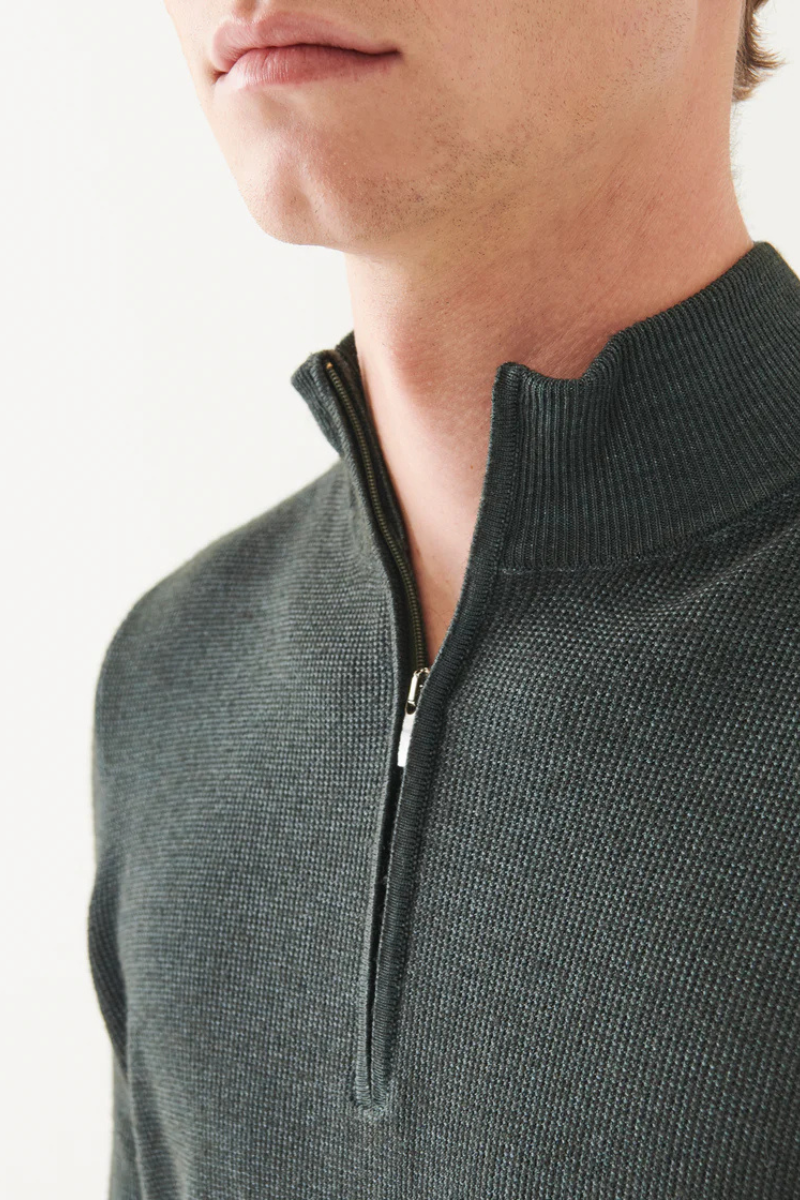 Merino Textured Quarter Zip-Patrick Assaraf-Boyds Philadelphia