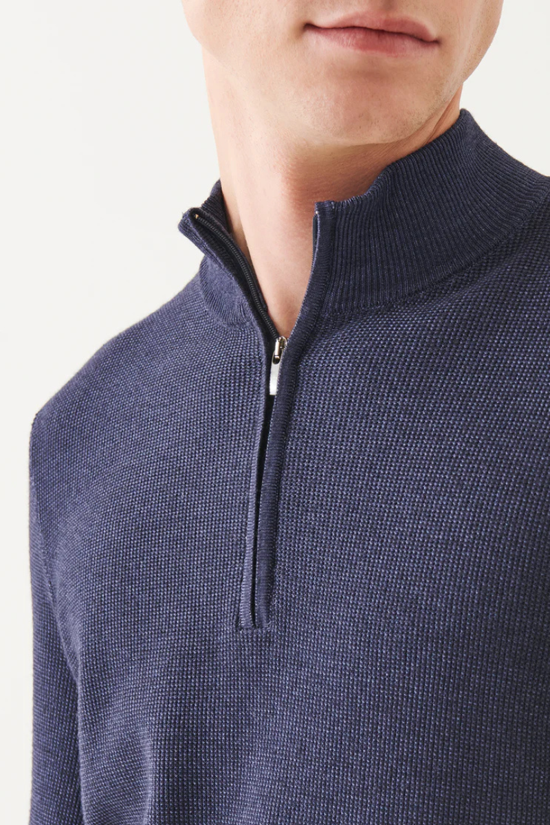 Merino Textured Quarter Zip-Patrick Assaraf-Boyds Philadelphia