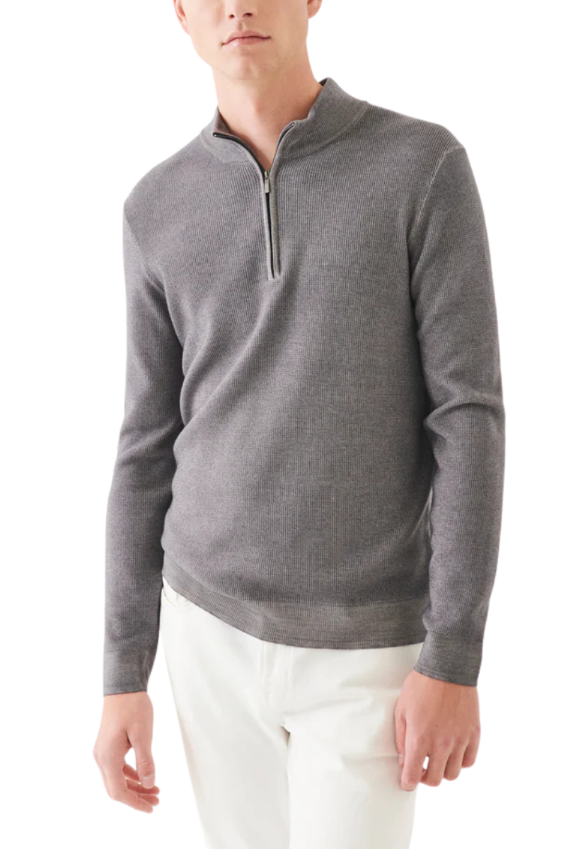 Merino Textured Quarter Zip-Patrick Assaraf-Boyds Philadelphia