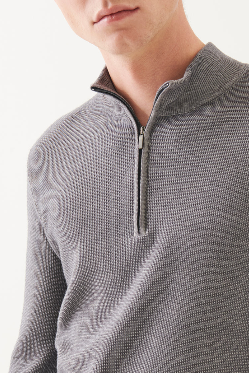 Merino Textured Quarter Zip-Patrick Assaraf-Boyds Philadelphia