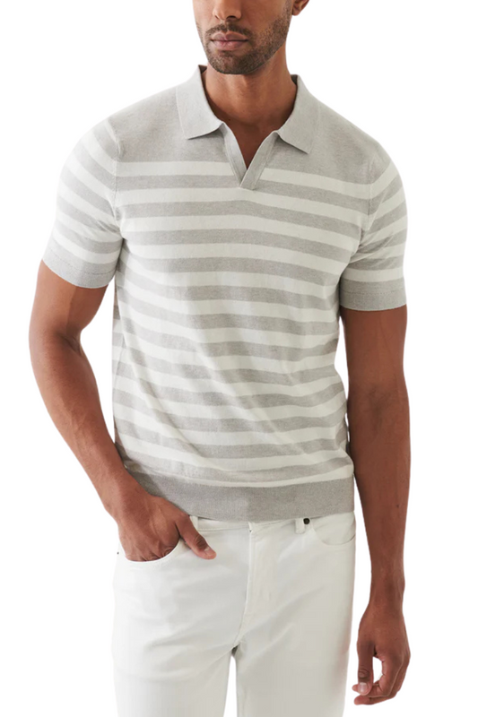 Striped Open Polo