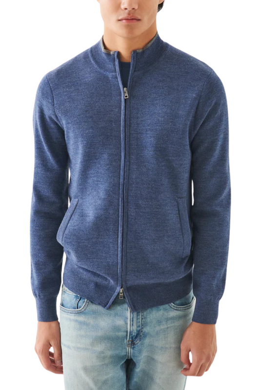 Merino Zip Up Cardigan-Patrick Assaraf-Boyds Philadelphia