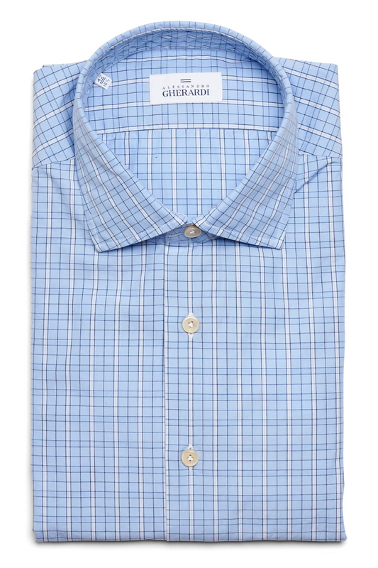 Blue Check Shirt-Alessandro Gherardi-Boyds Philadelphia