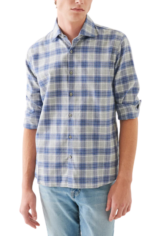 Flannel Plaid Button Up Shirt-Patrick Assaraf-Boyds Philadelphia