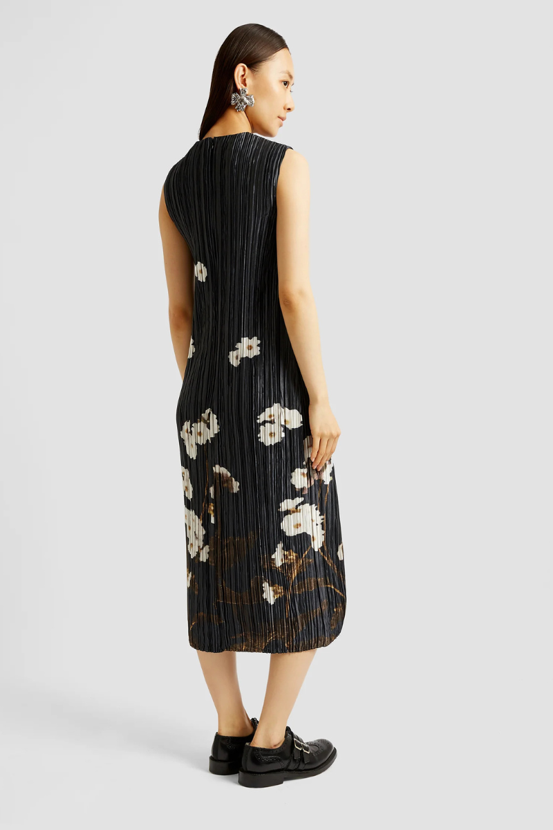 Pleated Sleeveless Dress-ERDEM-Boyds Philadelphia