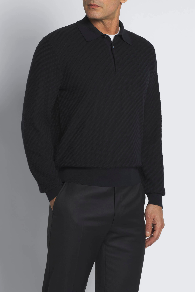 Trama Weave Polo Sweater-Brioni-Boyds Philadelphia