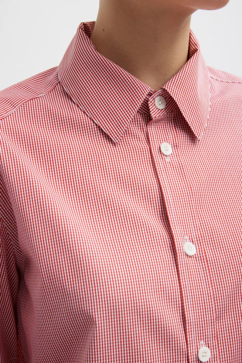 Mini Check Slim Shirt-Tibi-Boyds Philadelphia