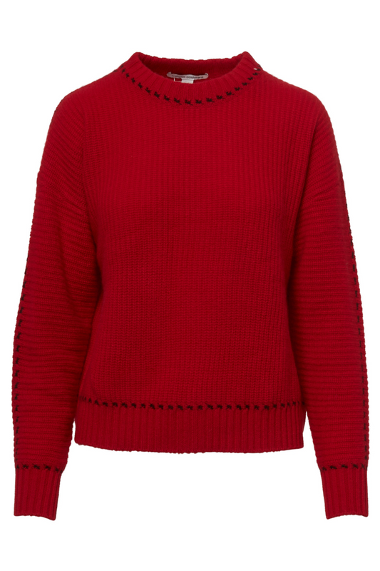 Contrast Stitch Shaker Crew-Autumn Cashmere-Boyds Philadelphia