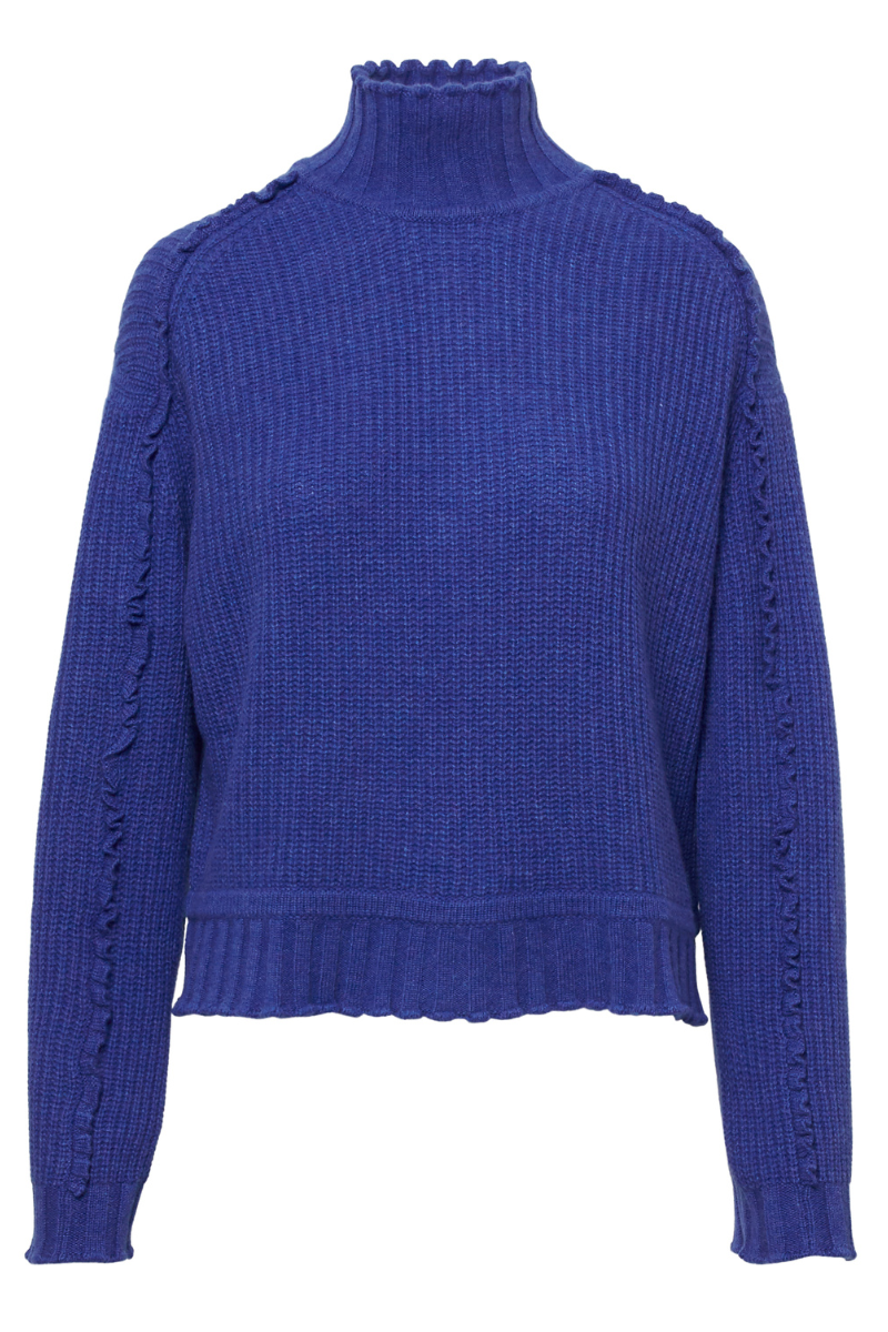 Shaker Mock Neck Ruffled Sweater-Autumn Cashmere-Boyds Philadelphia