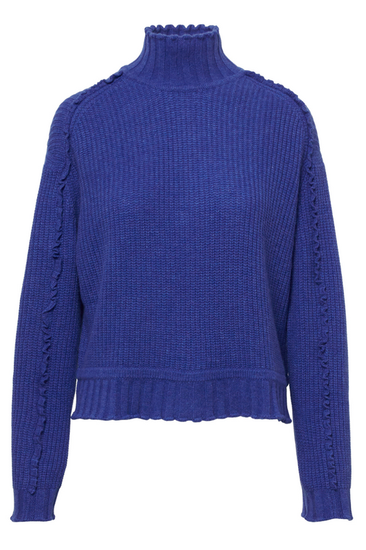 Shaker Mock Neck Ruffled Sweater-Autumn Cashmere-Boyds Philadelphia