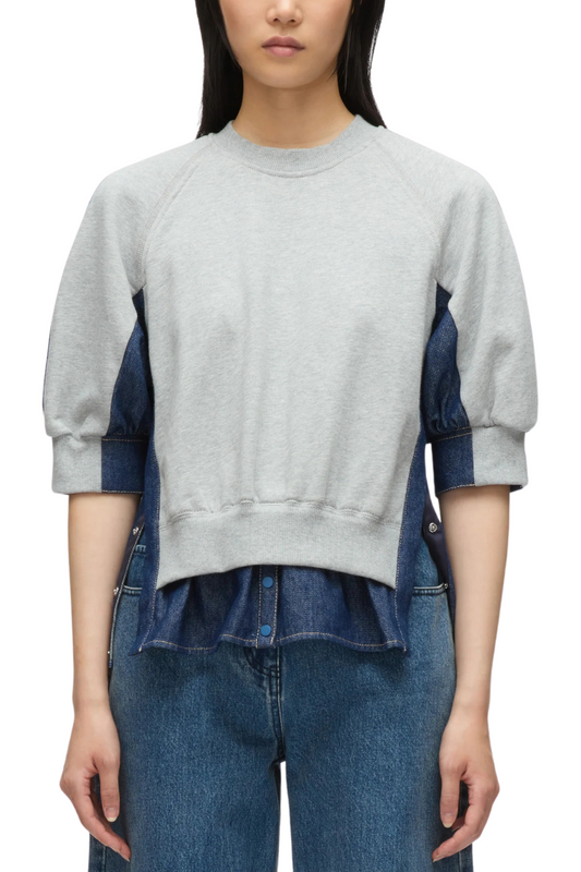 French Terry Denim Combo Top-3.1 Phillip Lim-Boyds Philadelphia