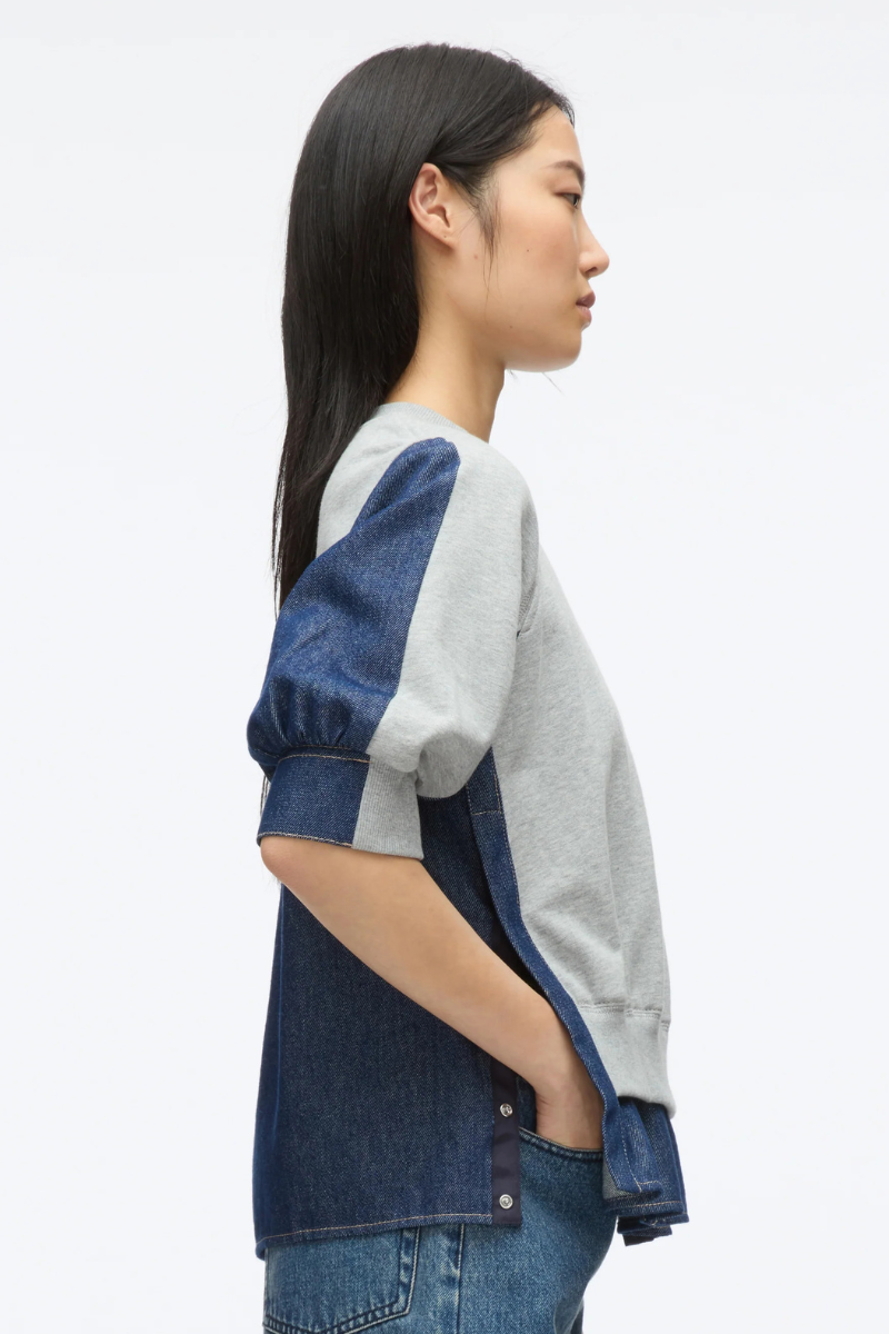 French Terry Denim Combo Top-3.1 Phillip Lim-Boyds Philadelphia