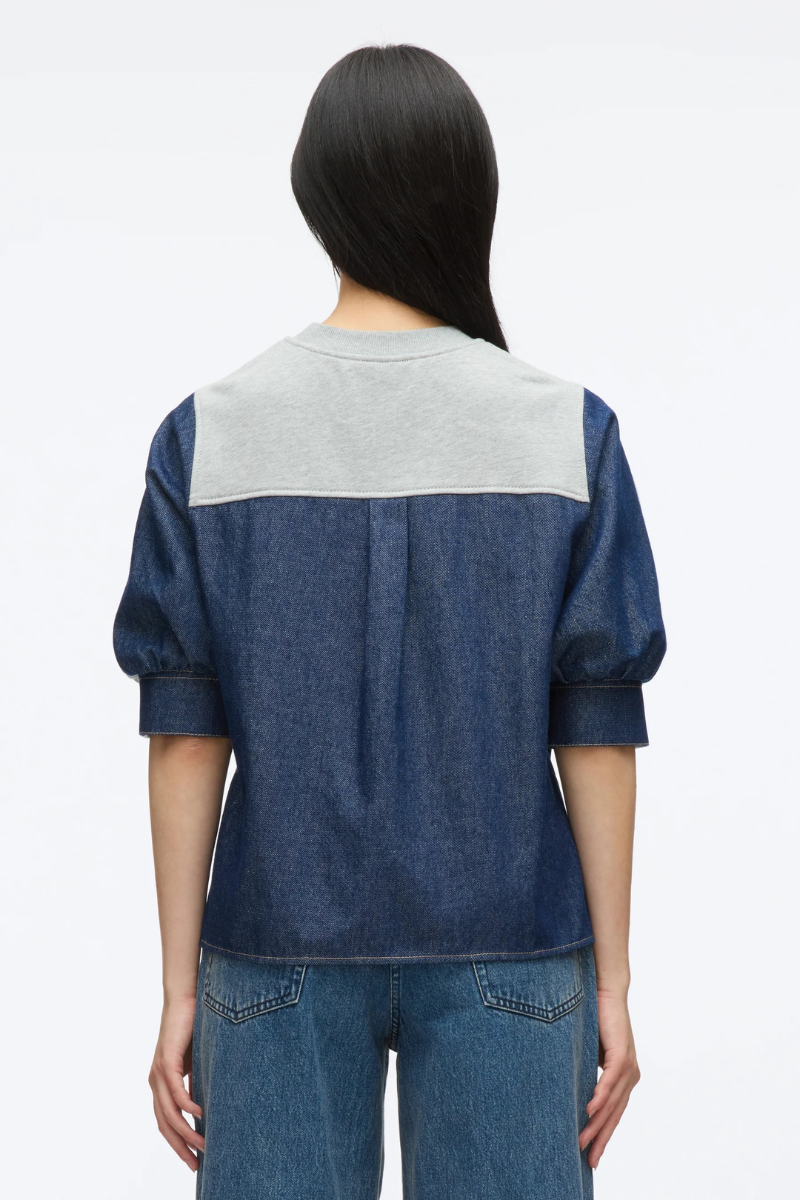 French Terry Denim Combo Top-3.1 Phillip Lim-Boyds Philadelphia