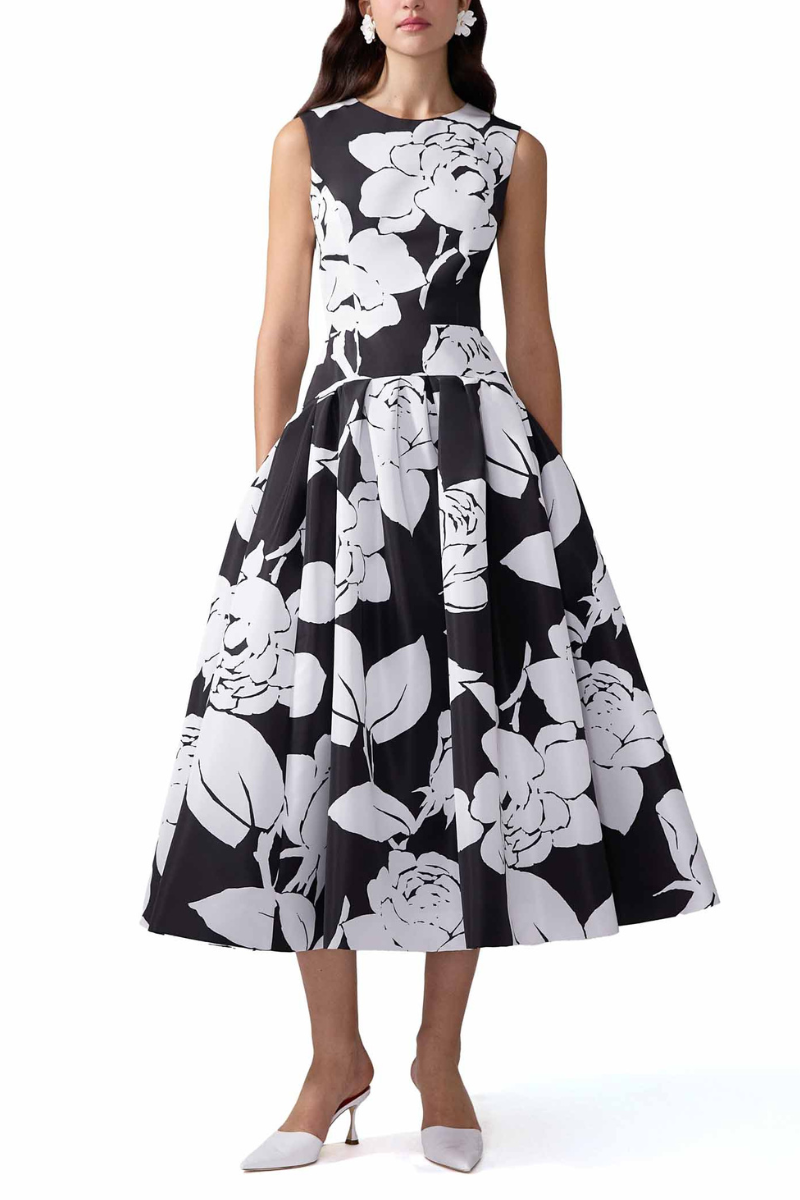 Floral-Print Midi Dress-Carolina Herrera-Boyds Philadelphia