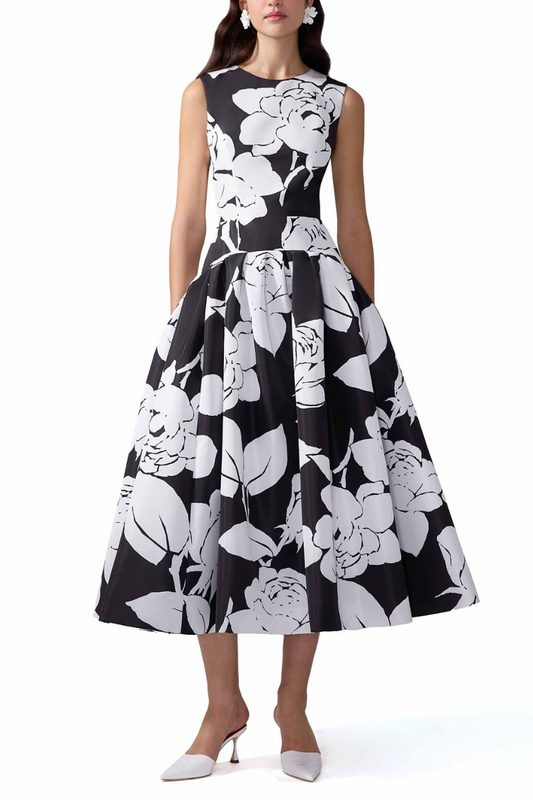 Floral-Print Midi Dress-Carolina Herrera-Boyds Philadelphia