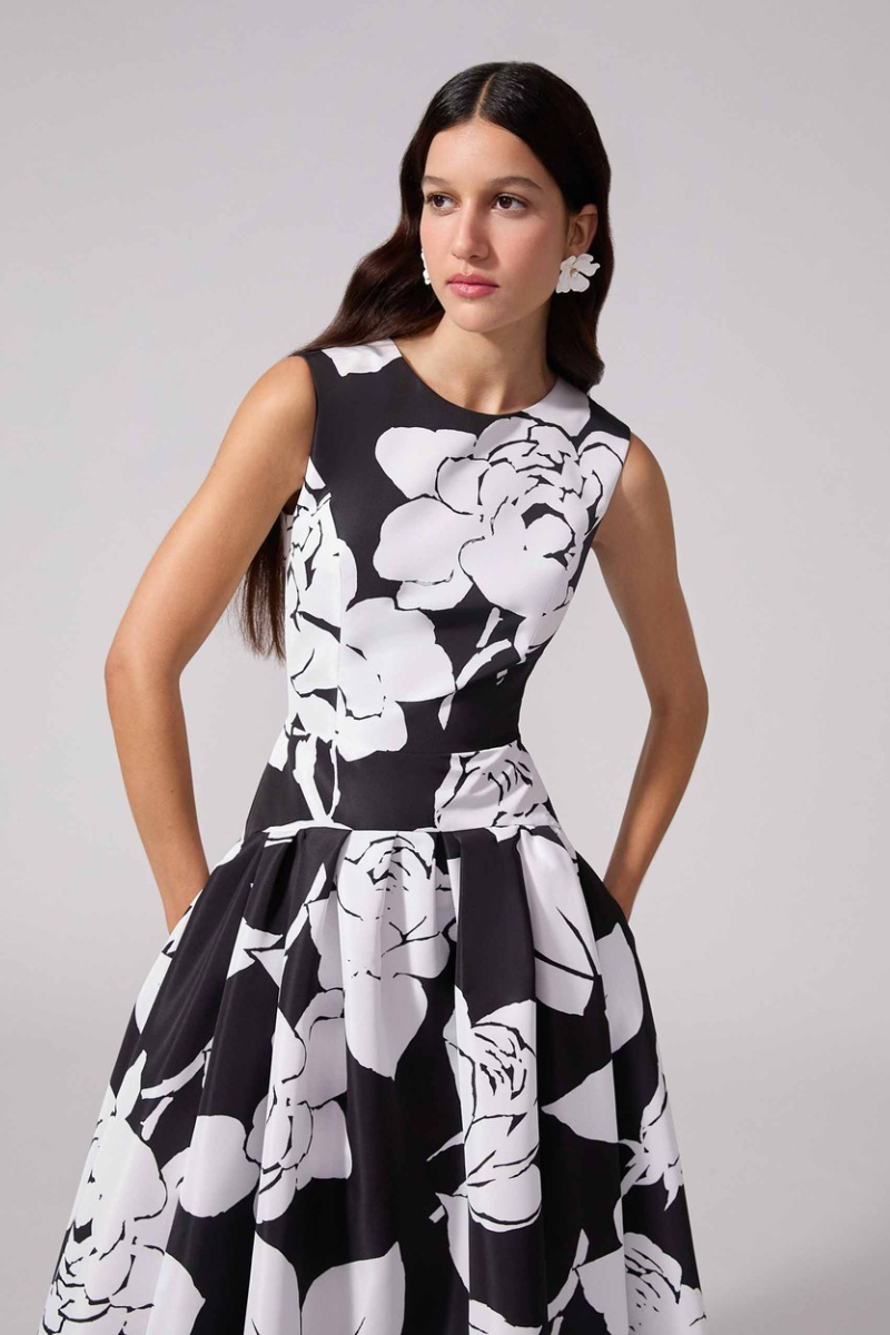 Floral-Print Midi Dress-Carolina Herrera-Boyds Philadelphia