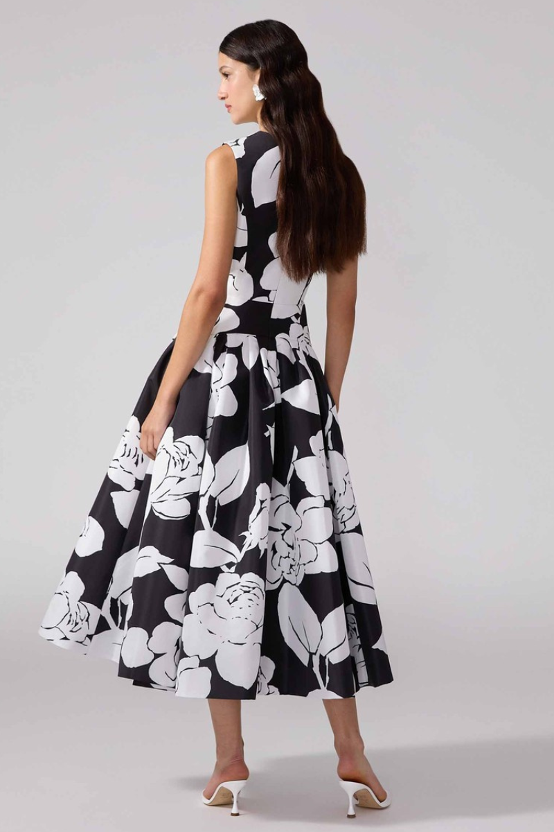 Floral-Print Midi Dress-Carolina Herrera-Boyds Philadelphia