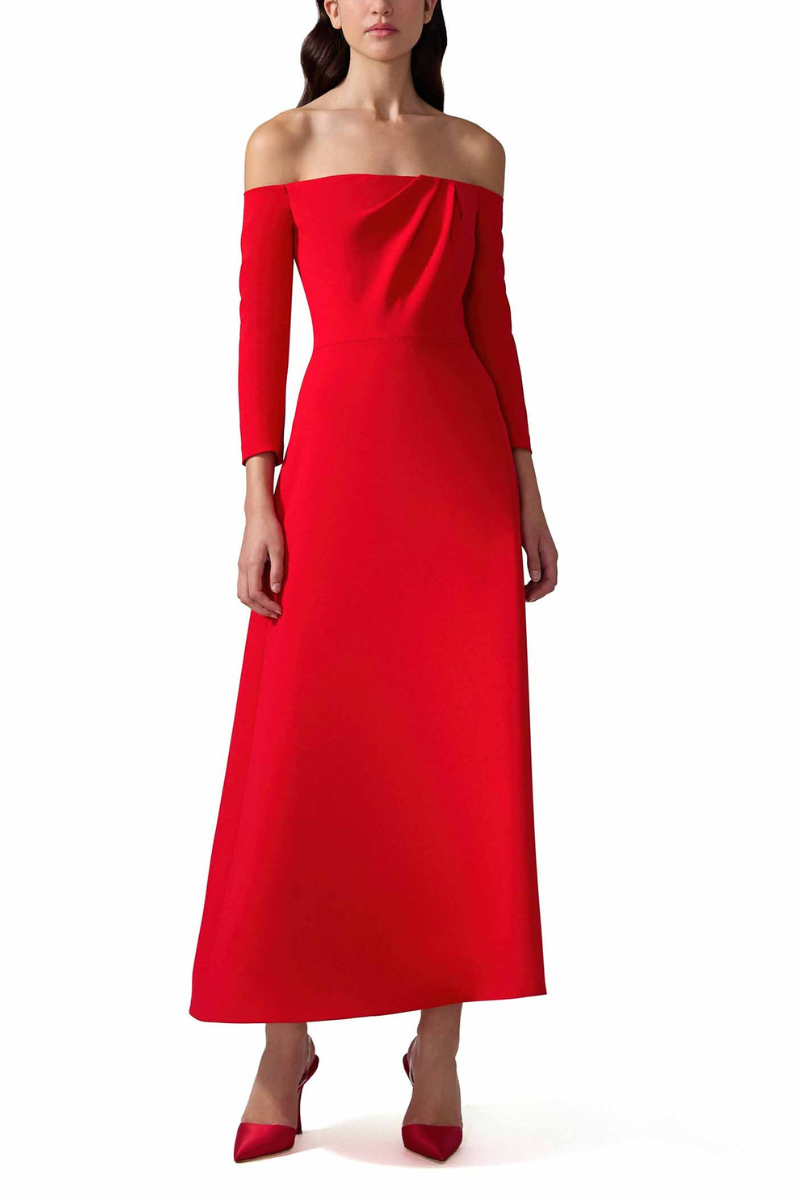 Off-Shoulder Midi Dress-Carolina Herrera-Boyds Philadelphia